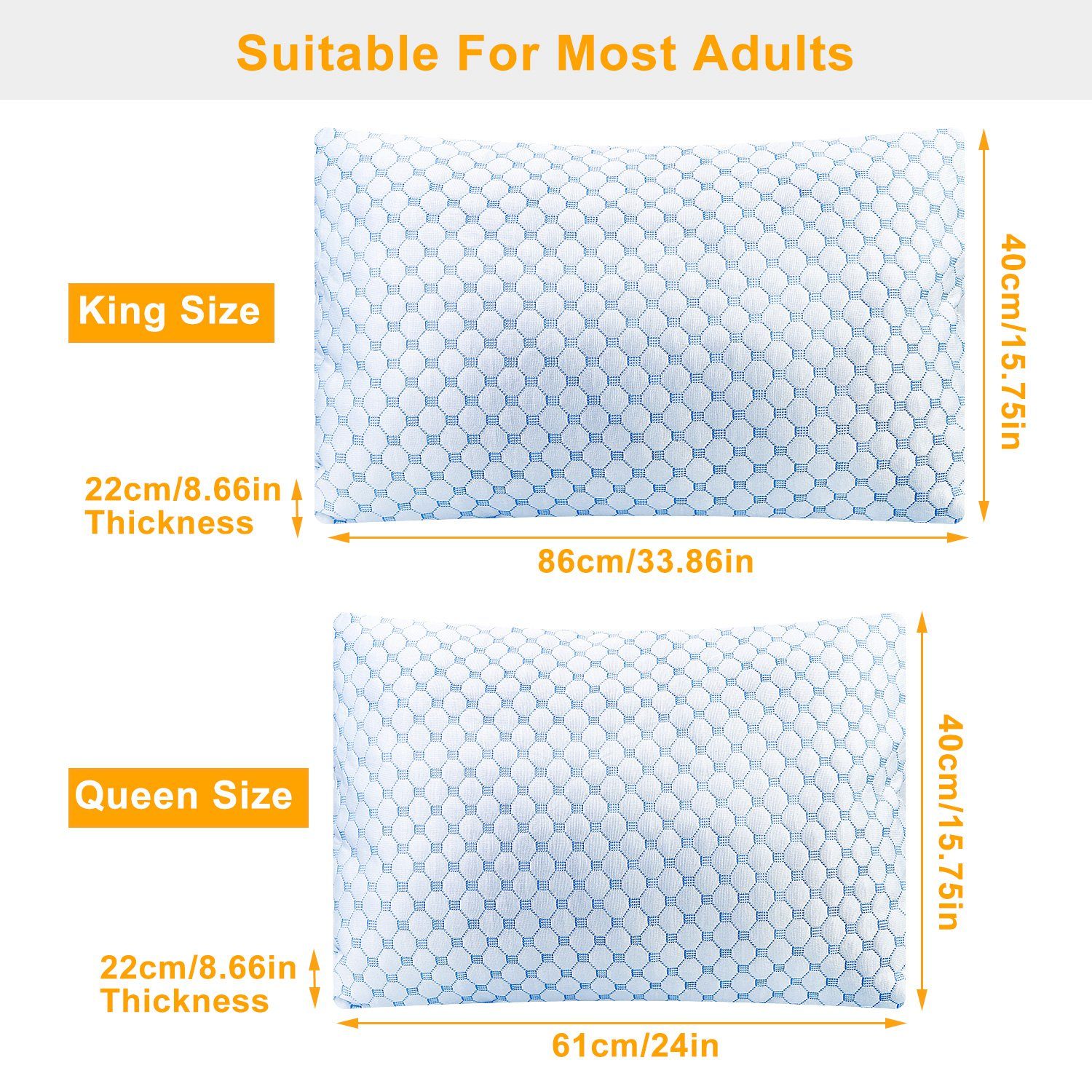 NOCHE Cooling Gel Memory Foam Pillow — 2 Pack - Image 5