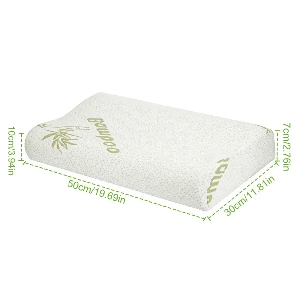 NOCHE Bamboo Memory Foam Contoured Cervical Pillow - Image 2